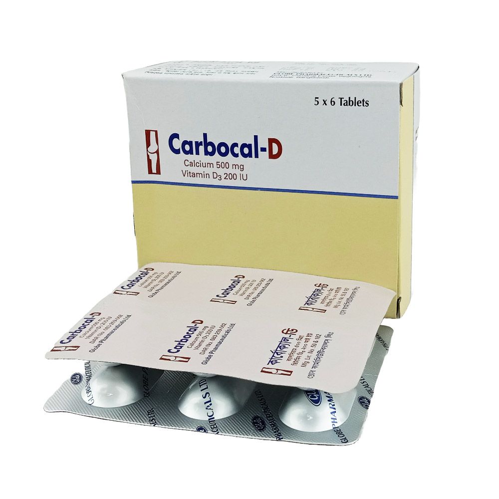 Carbocal-D 500mg+200IU Tablet