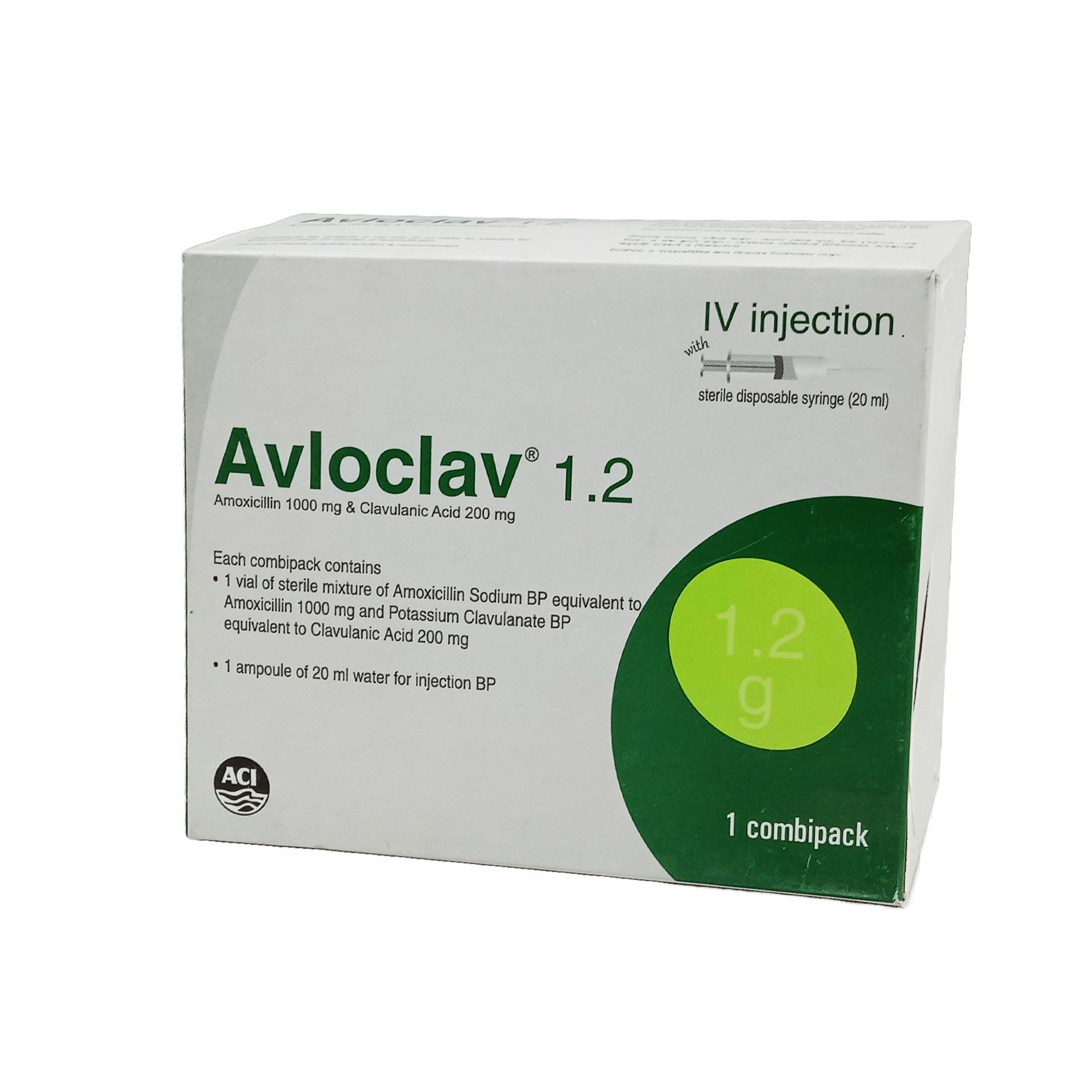Avloclav 1.2 1gm+200mg/20ml Injection