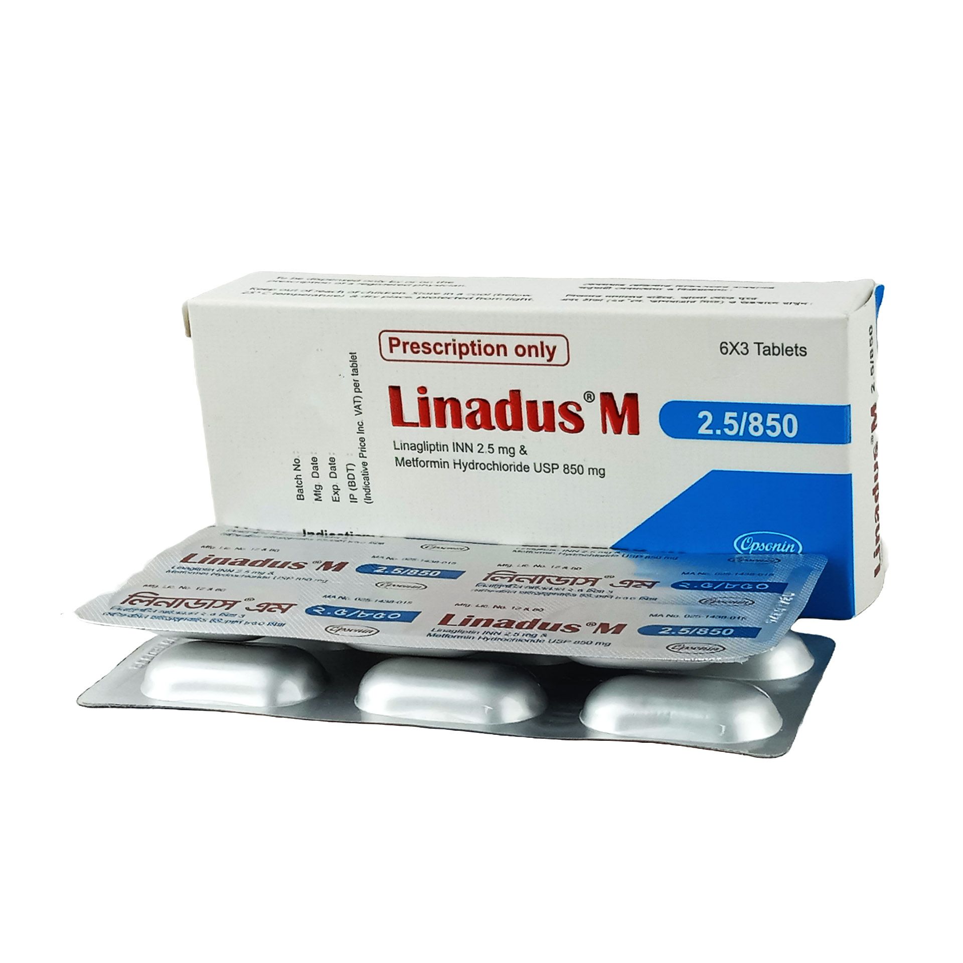 Linadus-M 850 2.5mg+850mg Tablet
