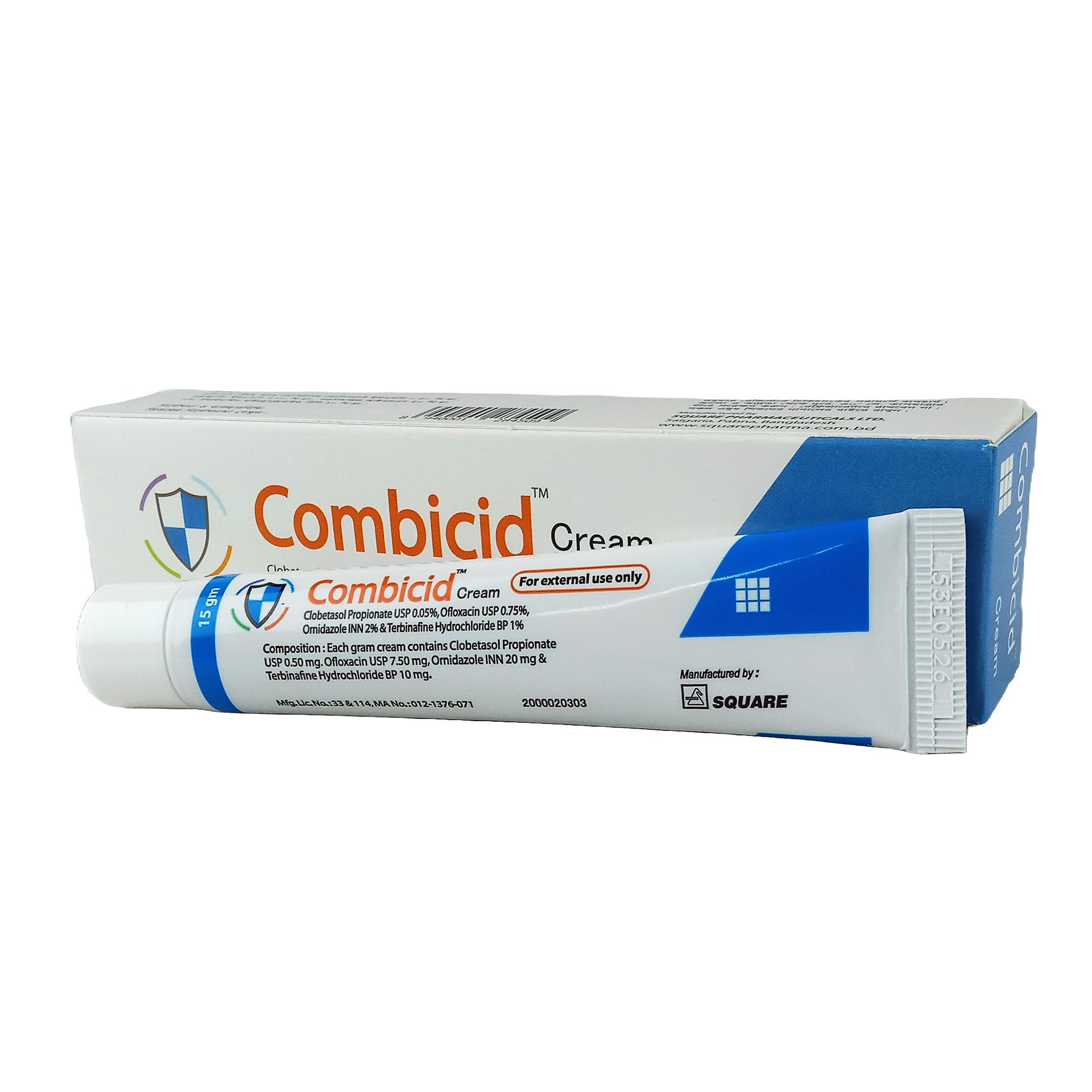 Combicid 0.05%+0.75%+2%+1% Cream