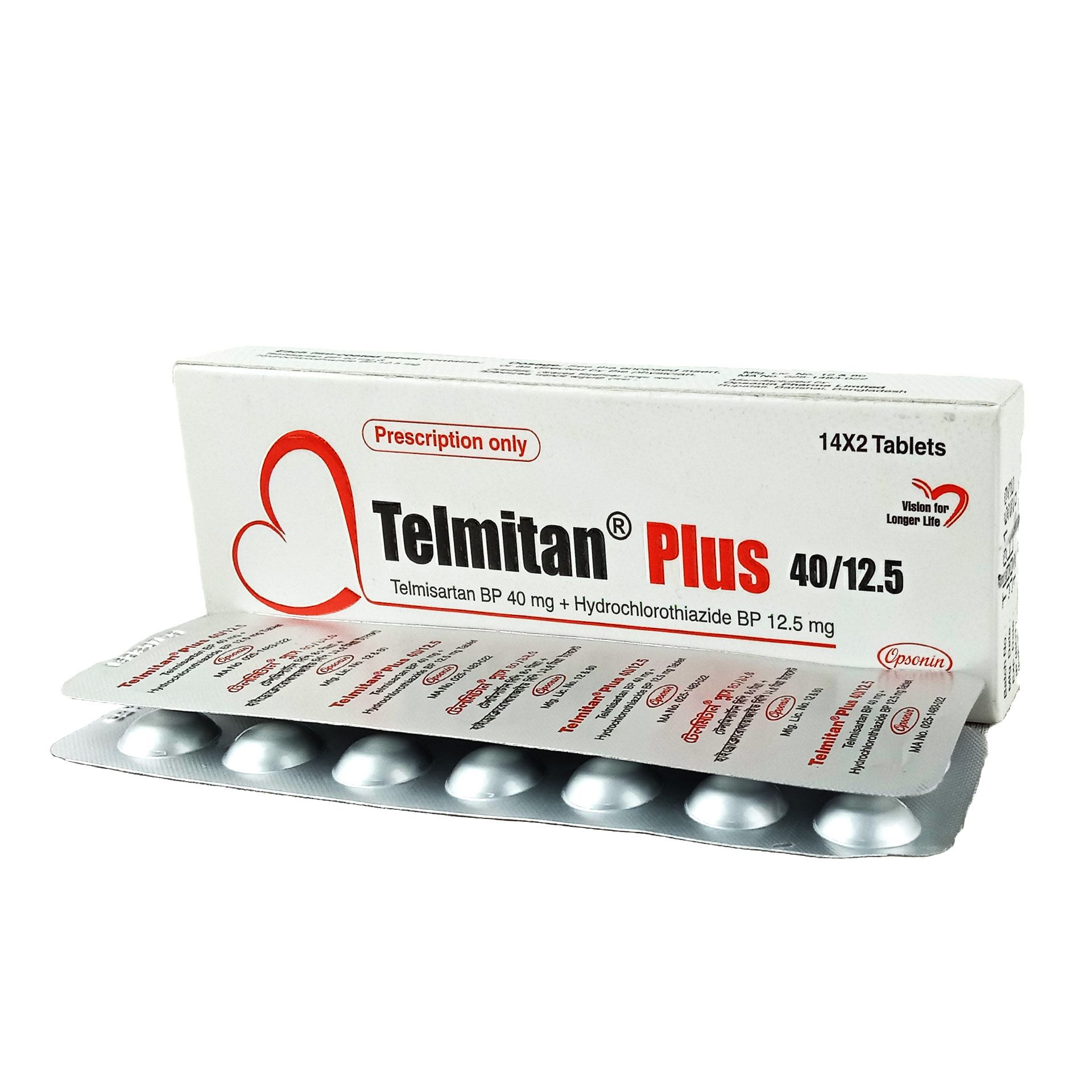 Telmitan Plus 40 12.5mg+40mg Tablet
