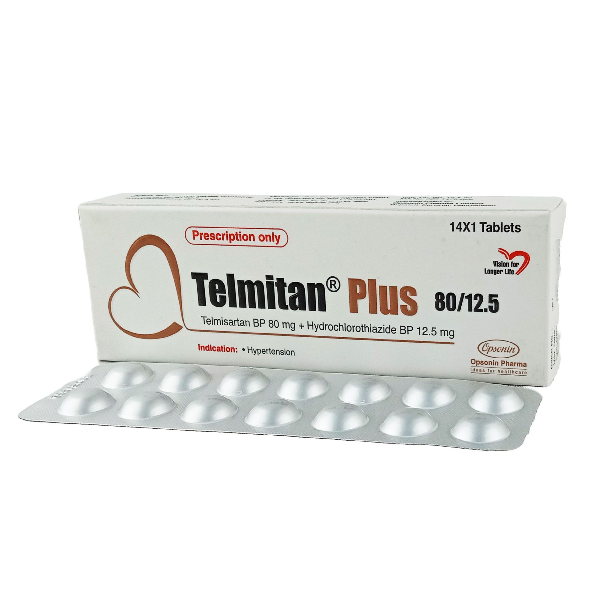 Telmitan Plus 80 12.5mg+80mg Tablet