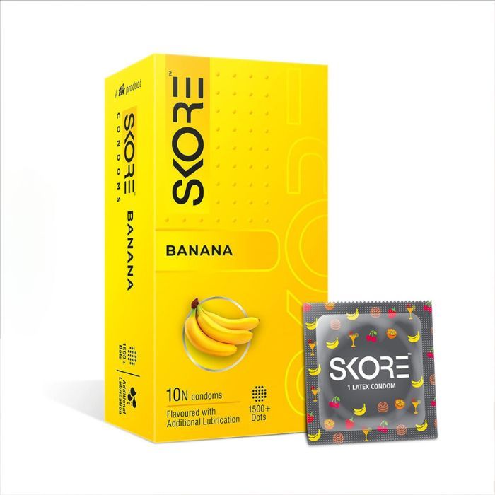 Skore Banana 1500+Dots Condoms 10's Pack  