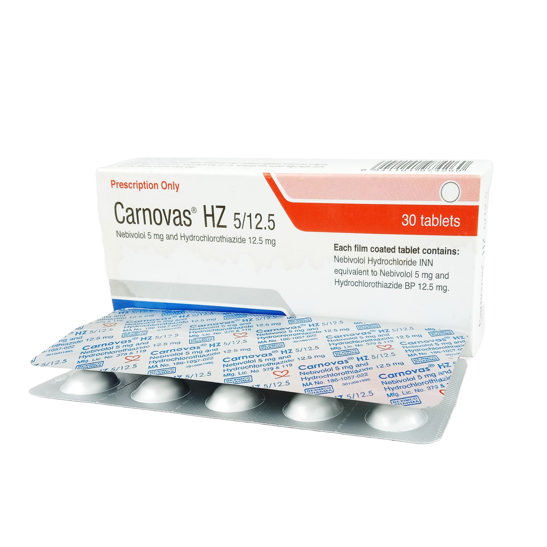 Carnovas HZ 5/12.5mg/12.5mg Tablet