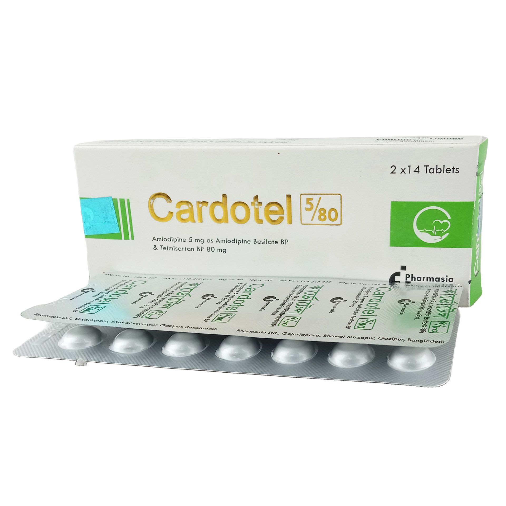 Cardotel 5/80mg+5mg Tablet