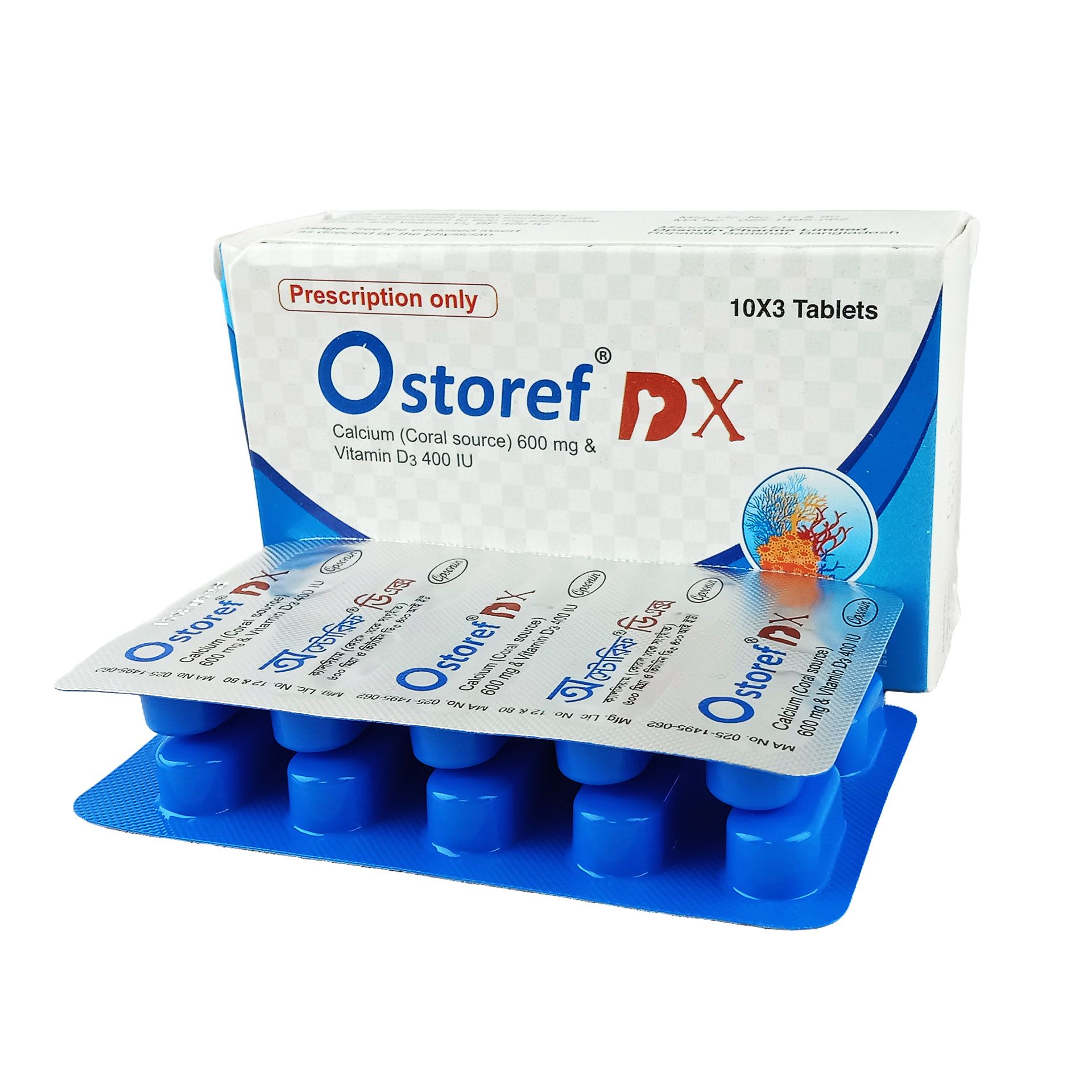 Ostoref DX 600mg+400IU Tablet