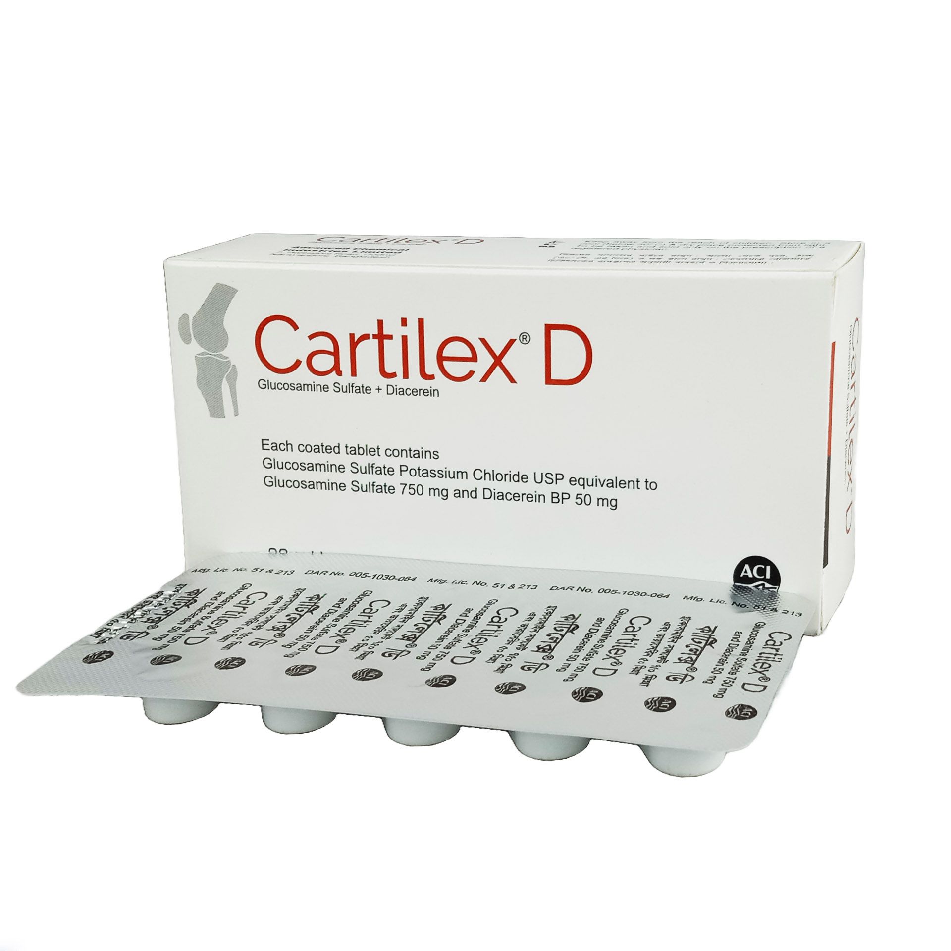 Cartilex D 50mg+750mg Tablet
