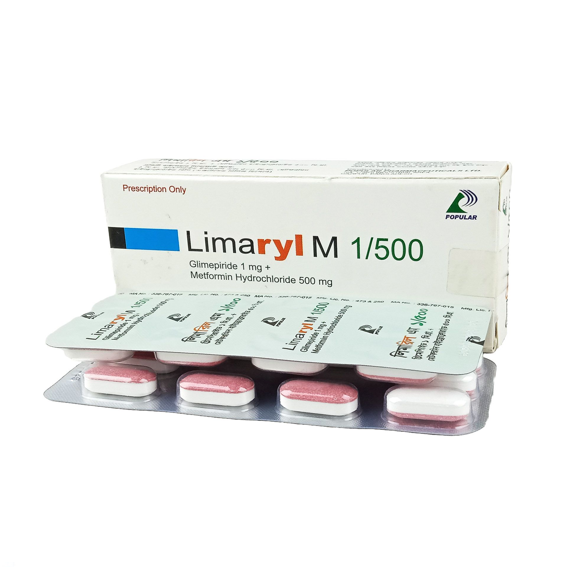Limaryl M 1/500 1mg+500mg Tablet
