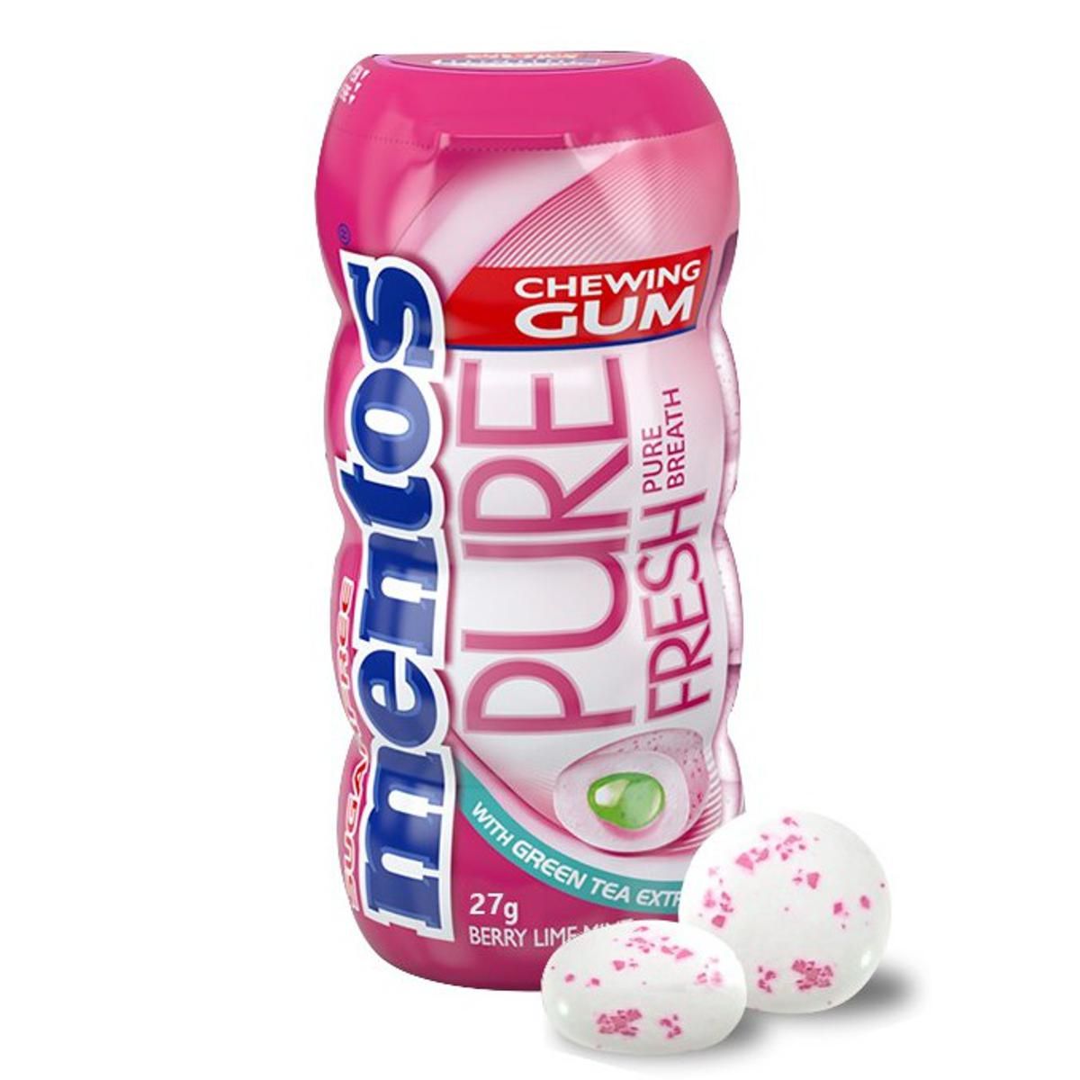 Mentos Pure Fresh Berry Lime Mint Pocket Bottle (Sugar-Free) 29gm Chewing Gum