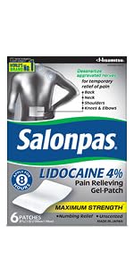 Salonpas lidocaine 4% pain relieving maximum strength gel patch 6 count