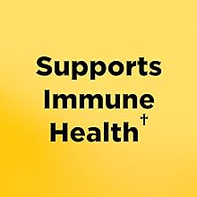 yellow background with black text reading, supports immune health