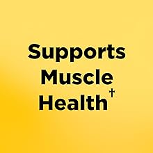 yellow background with black text reading muscle health