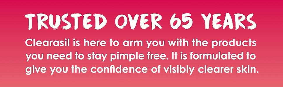 Trusted over 65 years, stay pimple free, visibly clearer skin