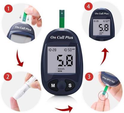 glucometer 200 strips with blood glucose meter on call plus original imafz9qh299cfzky