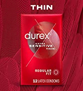 durex extra sensitive thin regular fit twelve latex condoms