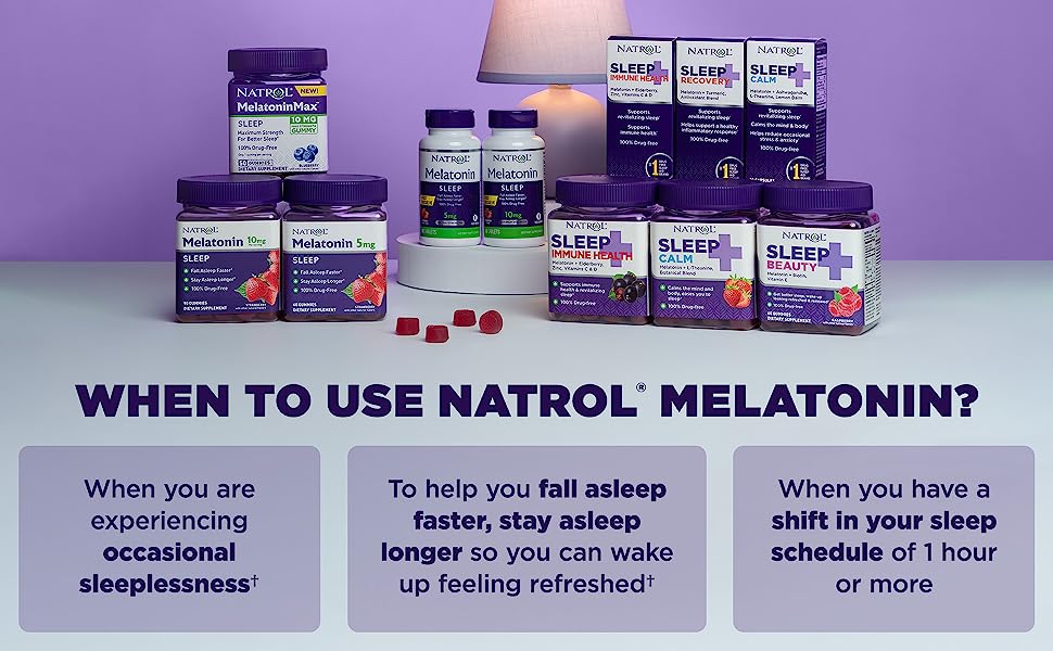 when to use natrol melatonin? When you are experiencing occasional sleeplessness†​