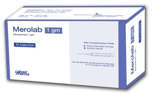 Merolab 1gm IV 1gm/vial Injection