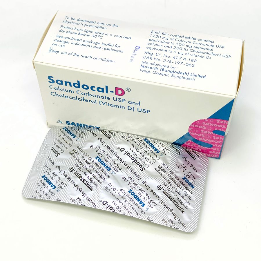 Sandocal D 500mg+200IU Tablet