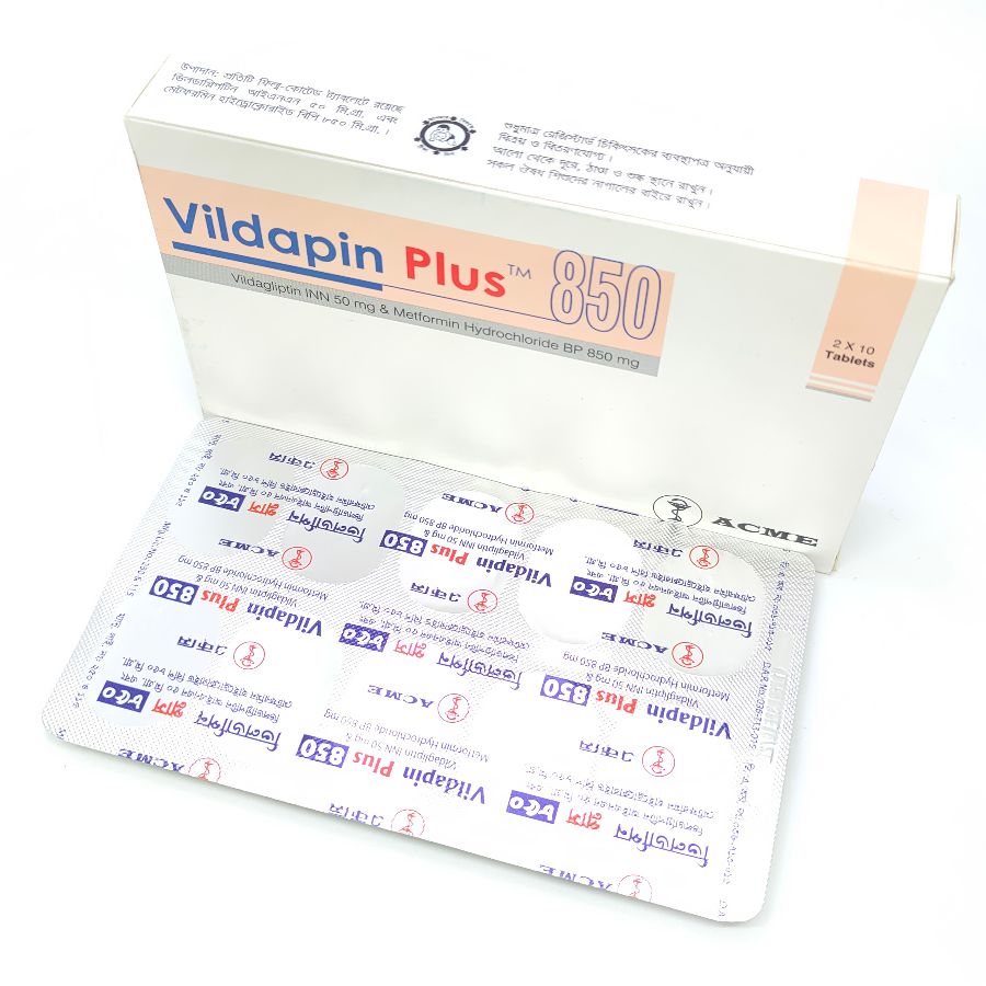 Vildapin Plus 850mg+50mg Tablet