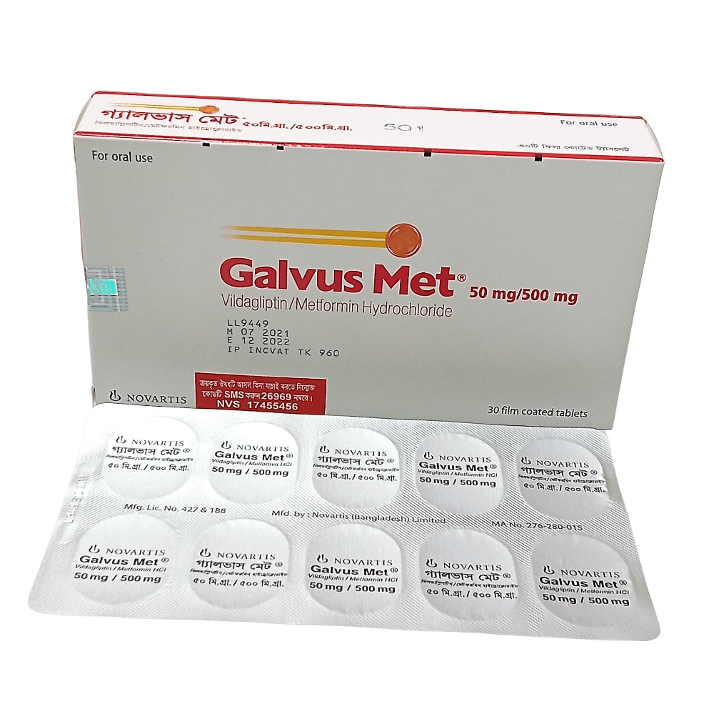 Galvus-Met 500mg+50mg Tablet