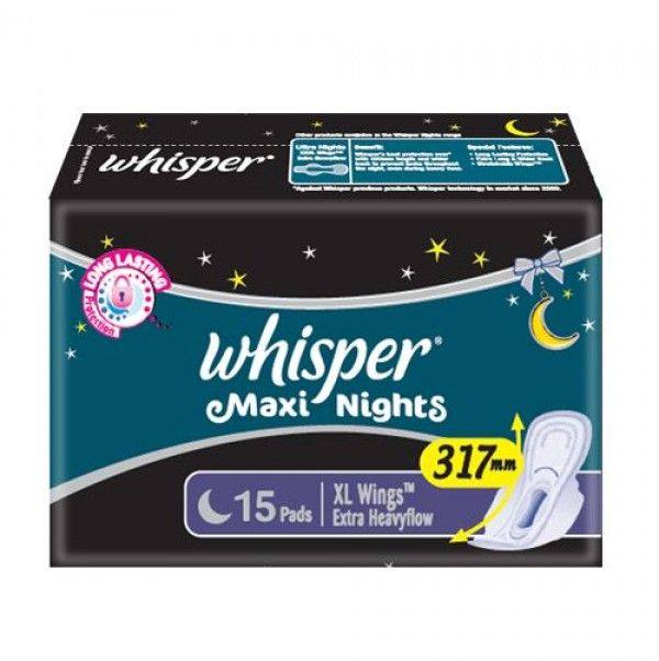 Whisper Maxi Nights Sanitary Napkin XL + 15' Pack