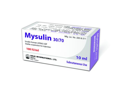 Mysulin 30/70 Vial 100IU/ml Injection