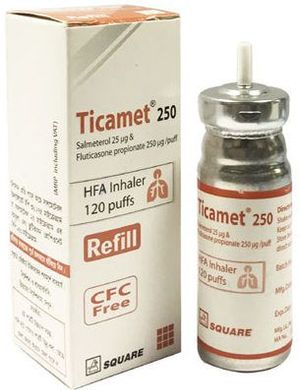 Ticamet HFA 250 Refill 25mcg+250mcg Inhaler