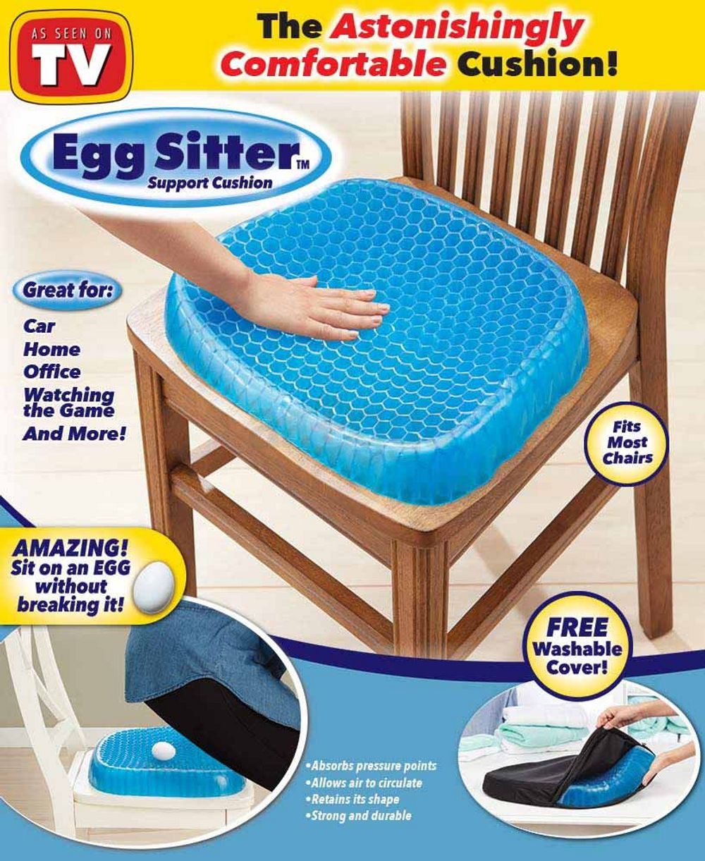 Egg Sitter Seat Cushion with Non-Slip Cover, Breathable Honeycomb