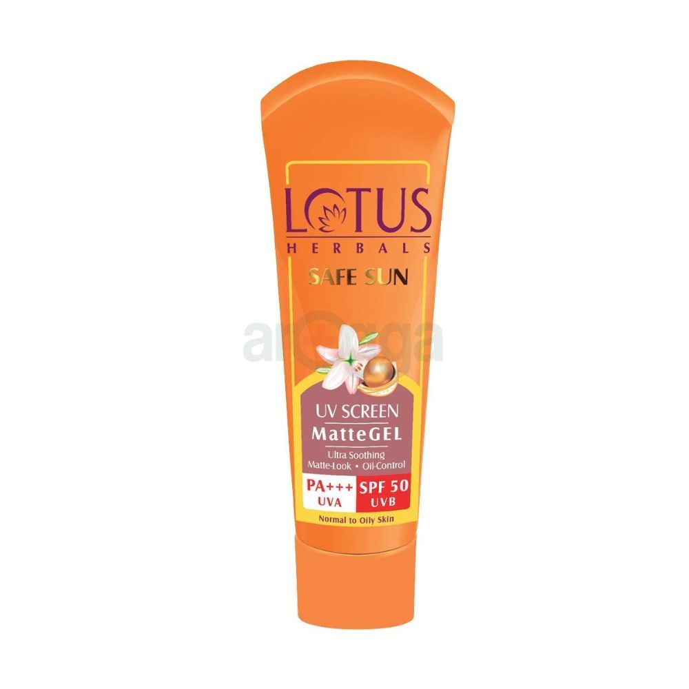 Lotus Herbals Safe Sun UV Screen Matte Gel PA+++ UVA SPF50 UVB For ...