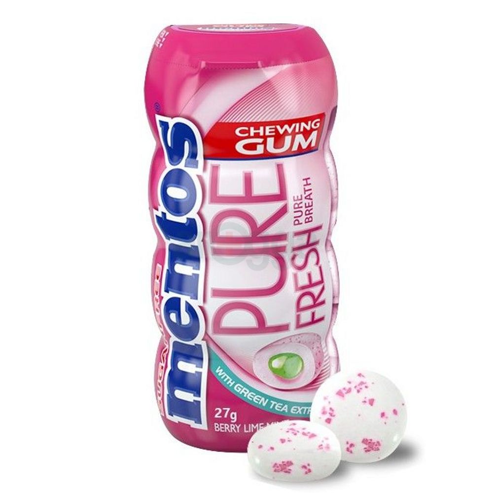 Mentos Pure Fresh Berry Lime Mint Pocket Bottle (Sugar-Free) Chewing ...