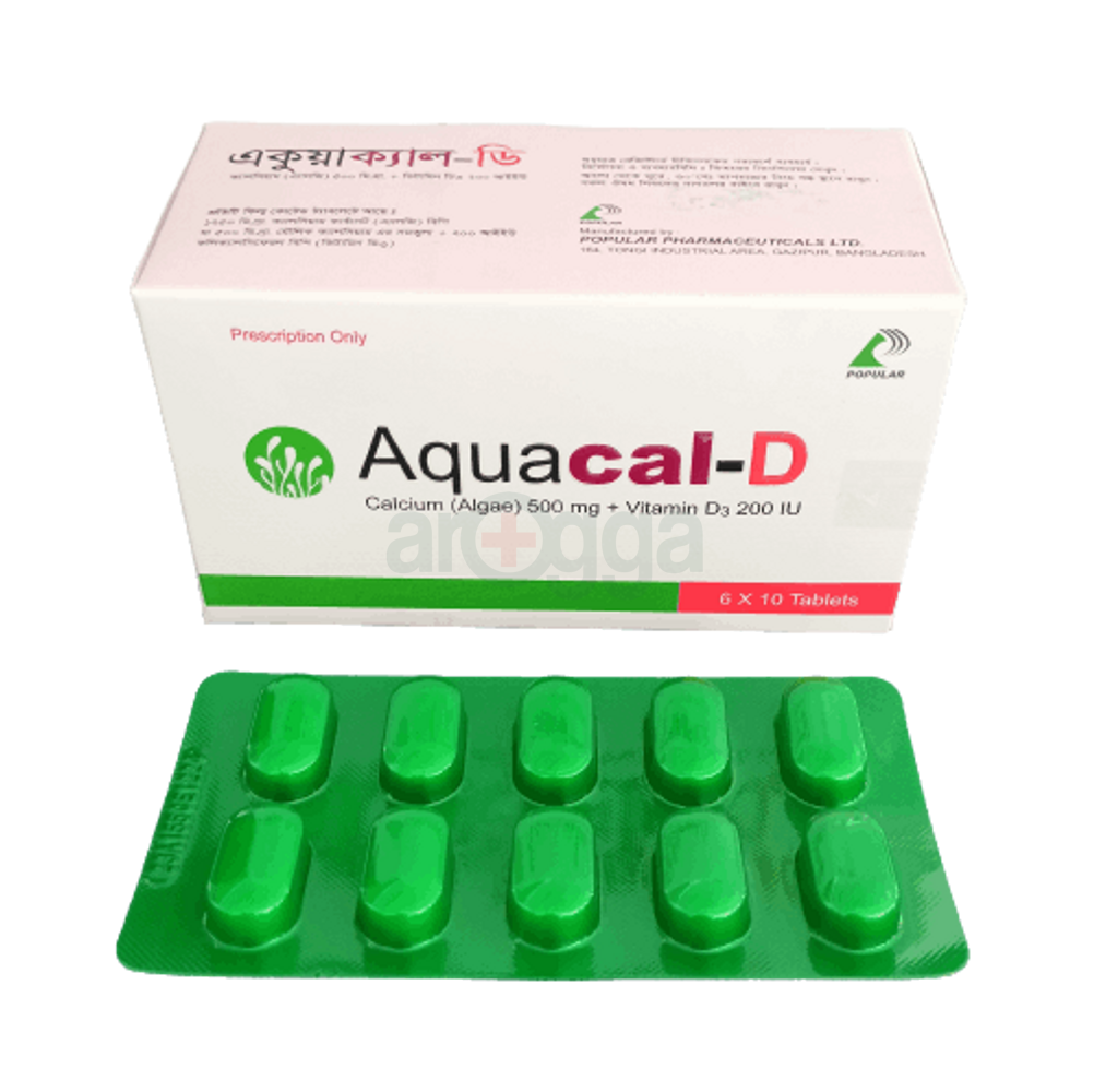 Aquacal D Tablet 500mg200iu Medicine Arogga Online Pharmacy Of