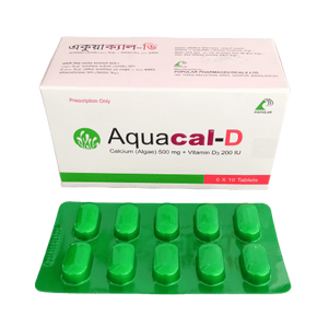 Aquacal-D 500mg+200IU Tablet