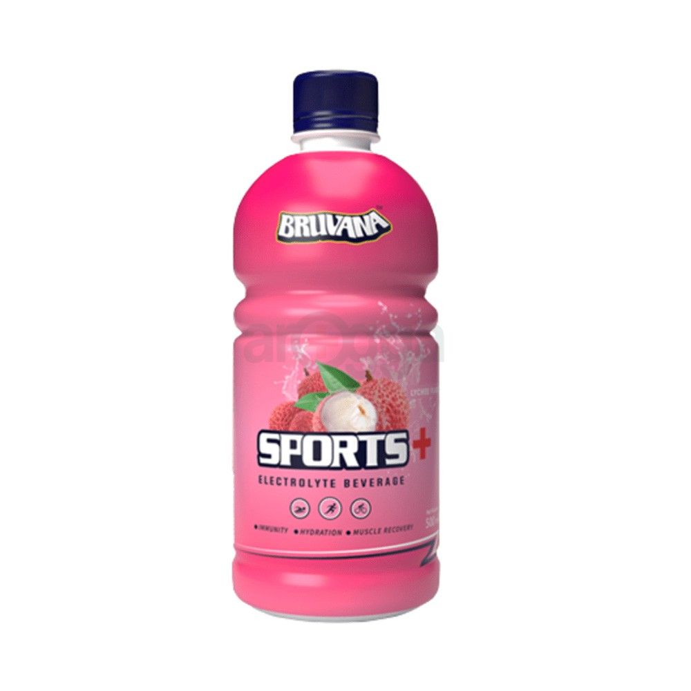 Bruvana Sports+ Electrolyte Beverage (Litchi Flavor) 500ml Liquid 500ml ...