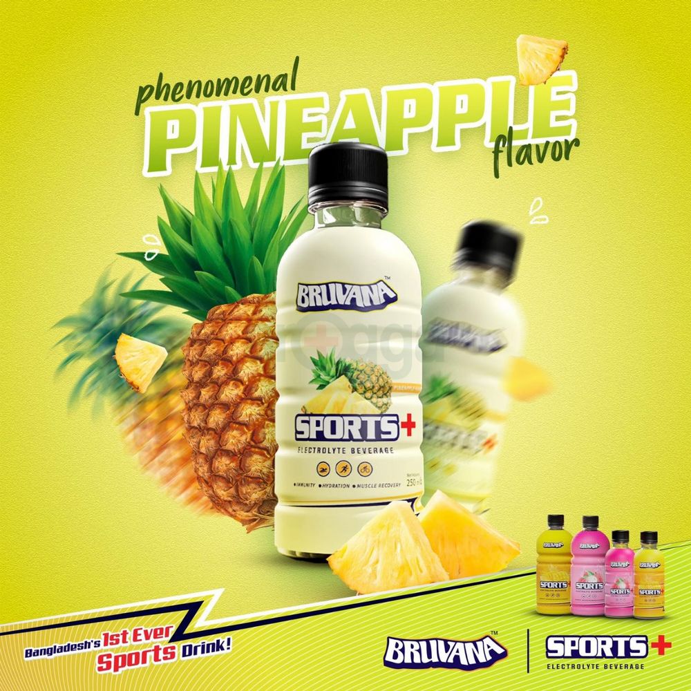 Bruvana Sports+ Electrolyte Beverage (Pineapple Flavor) Liquid 250ml ...